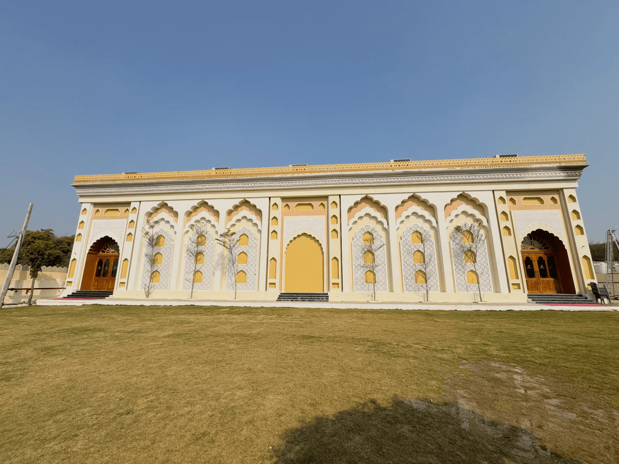 Harika Bagh venue exterior with open lawn for corporate events in Jagatpura Jaipur